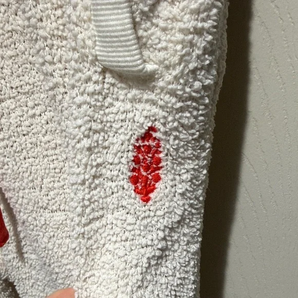 Free People Cozy White and Red Joggers Size M - Picture 3 of 7